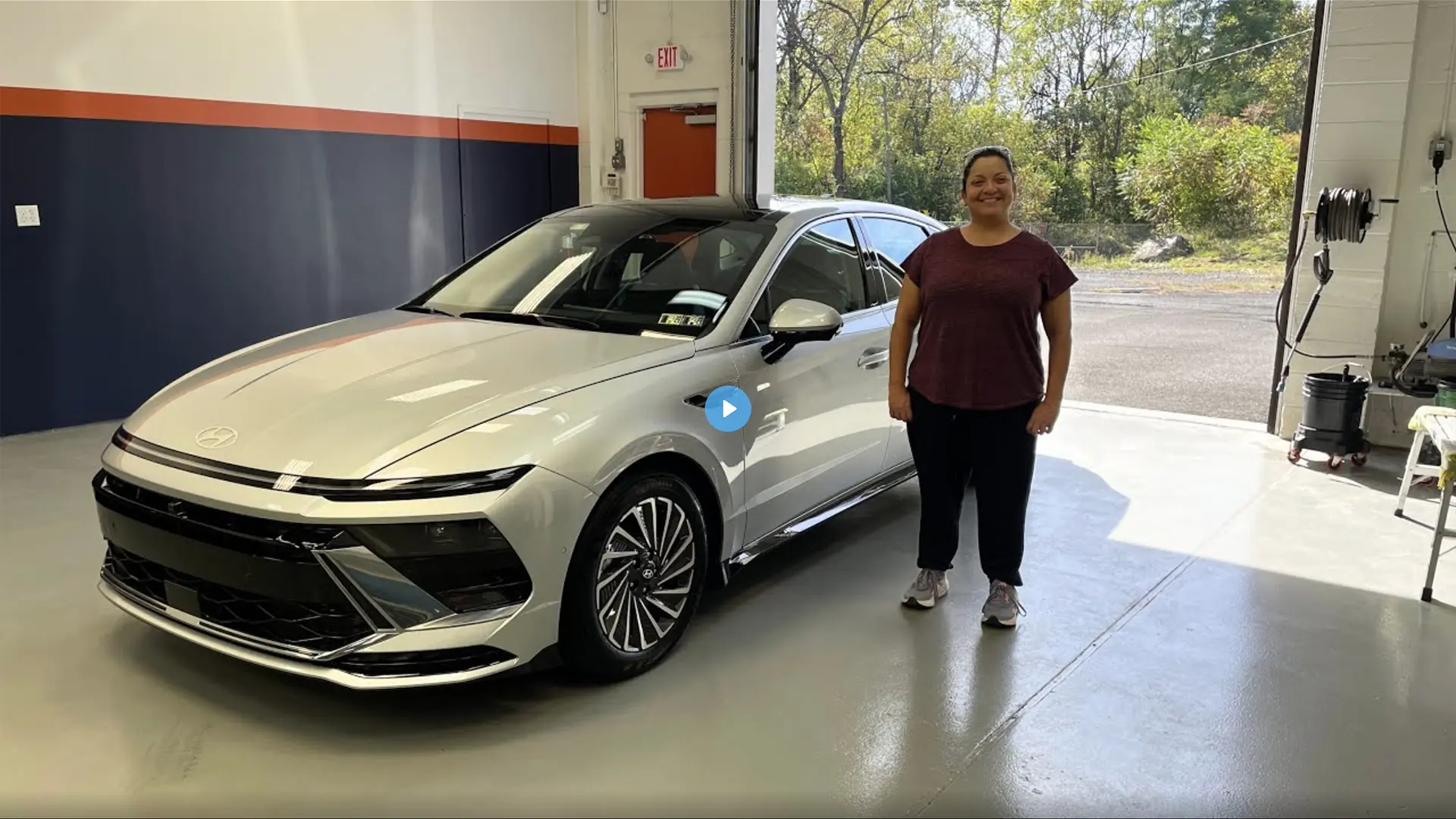 Video: Repeat clients reviewing the full front end and rocker panel PPF installation on a Hyundai Sonata