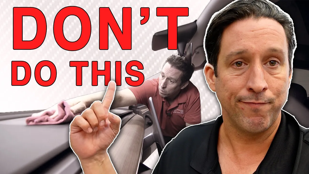 Video: Bill rectifying a DIY interior coating mistake on a Red Multi-coat (PPMR) Tesla Model Y using Gyeon Leather Shield.